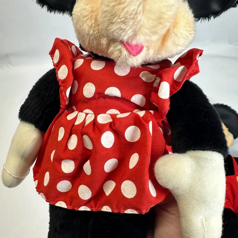 Vintage Disney Mickey and Minnie Mouse Plush‎ Stuffed Animal Set 16 Inch Taiwan